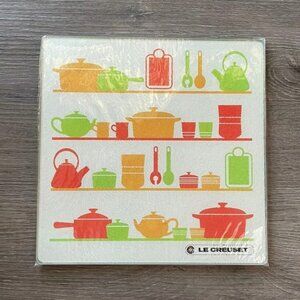 Le Creuset Glass Kitchen Plate Cutting Board Temptered Glass Trivet Brand New